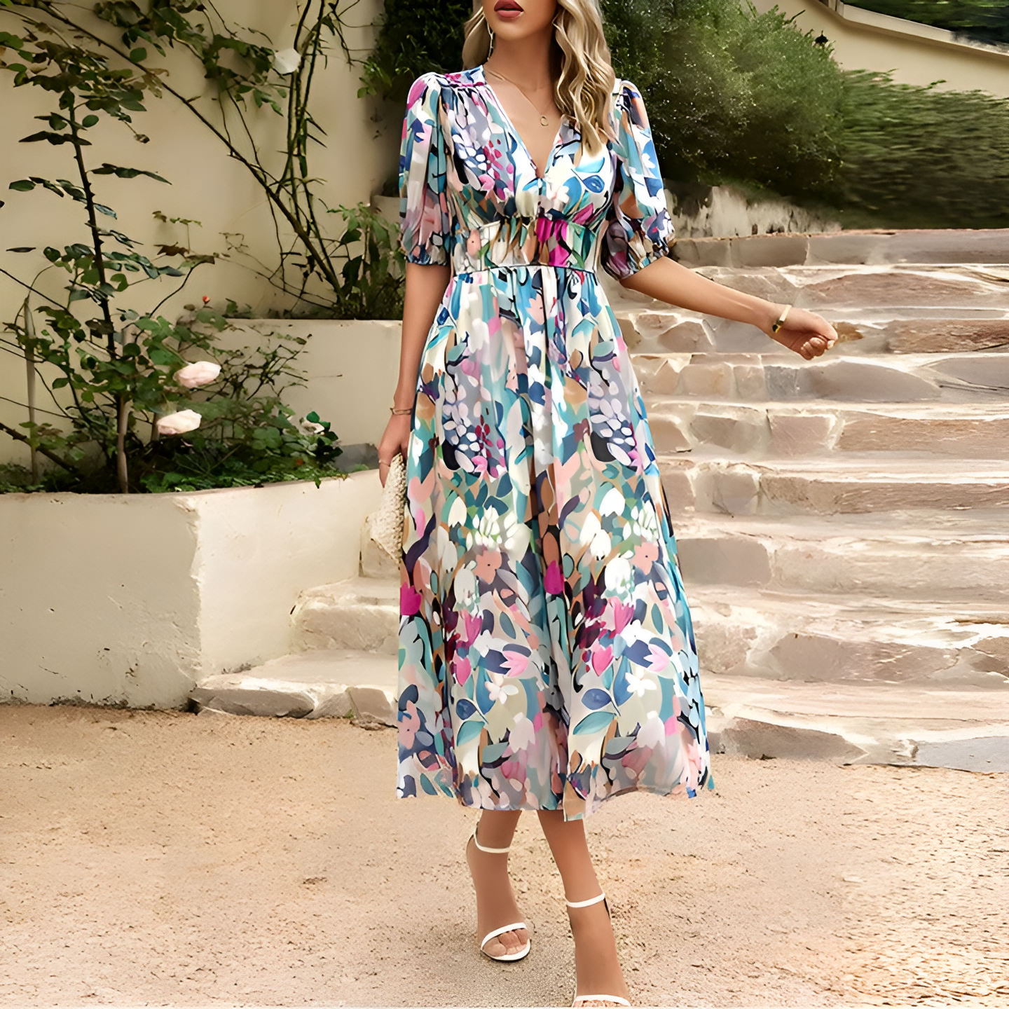 Sophie™ - Chic V-Neck Dress