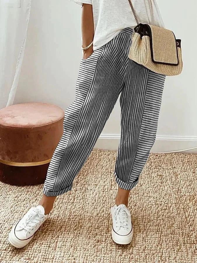 Elke Rae Striped Comfort Trousers