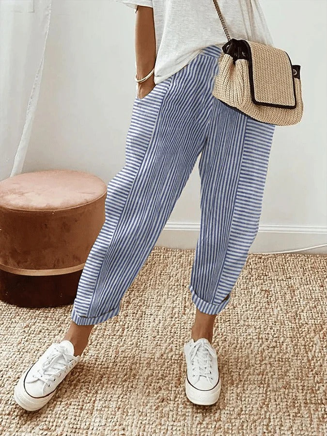 Elke Rae Striped Comfort Trousers