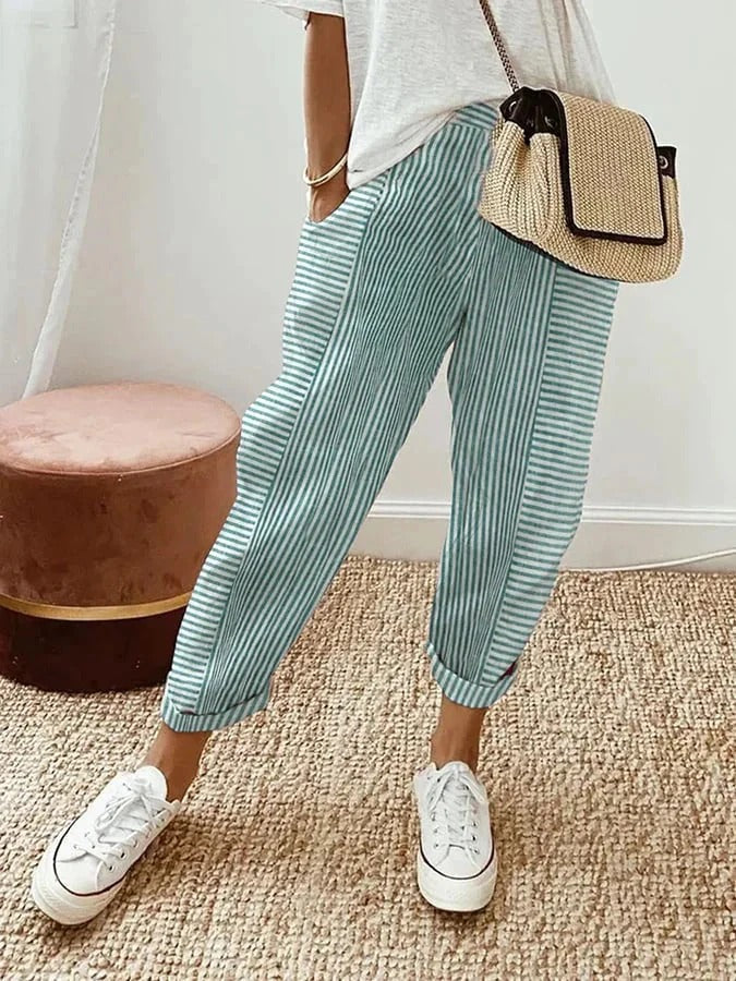 Elke Rae Striped Comfort Trousers