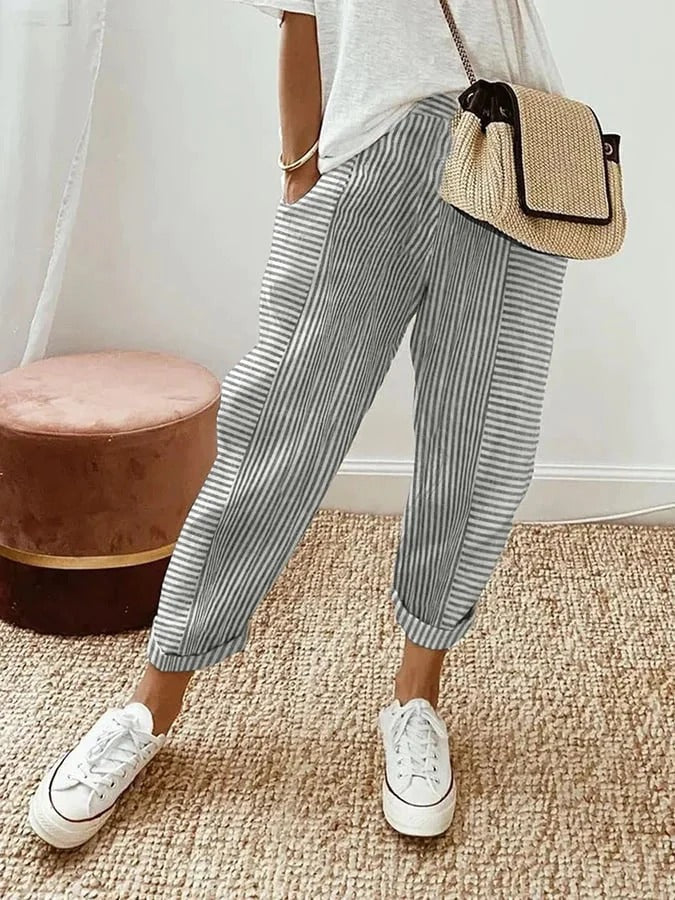 Elke Rae Striped Comfort Trousers