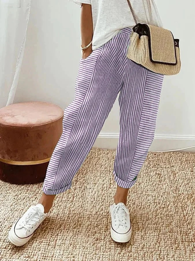 Elke Rae Striped Comfort Trousers