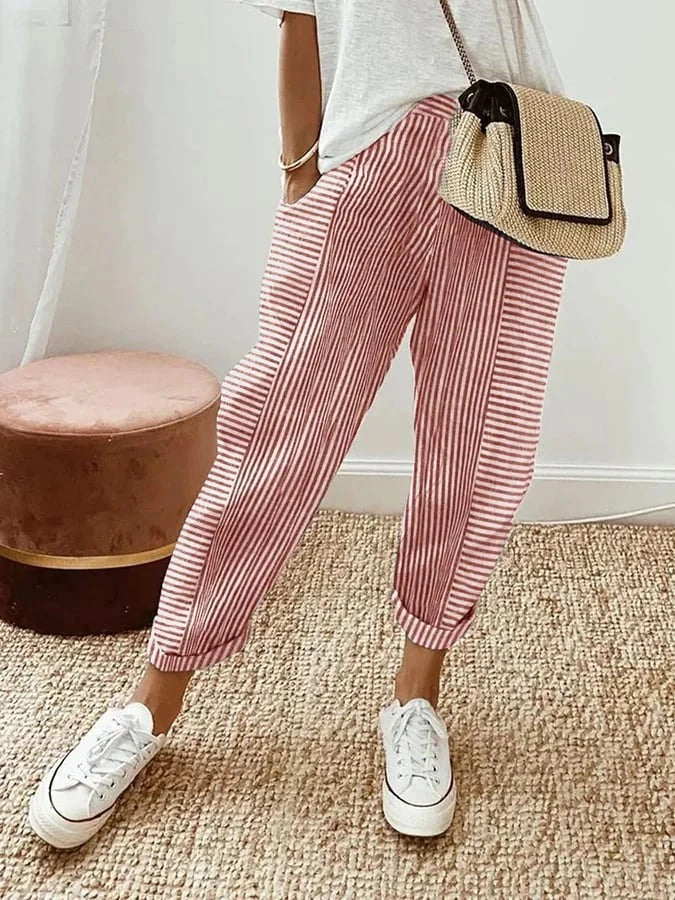 Elke Rae Striped Comfort Trousers